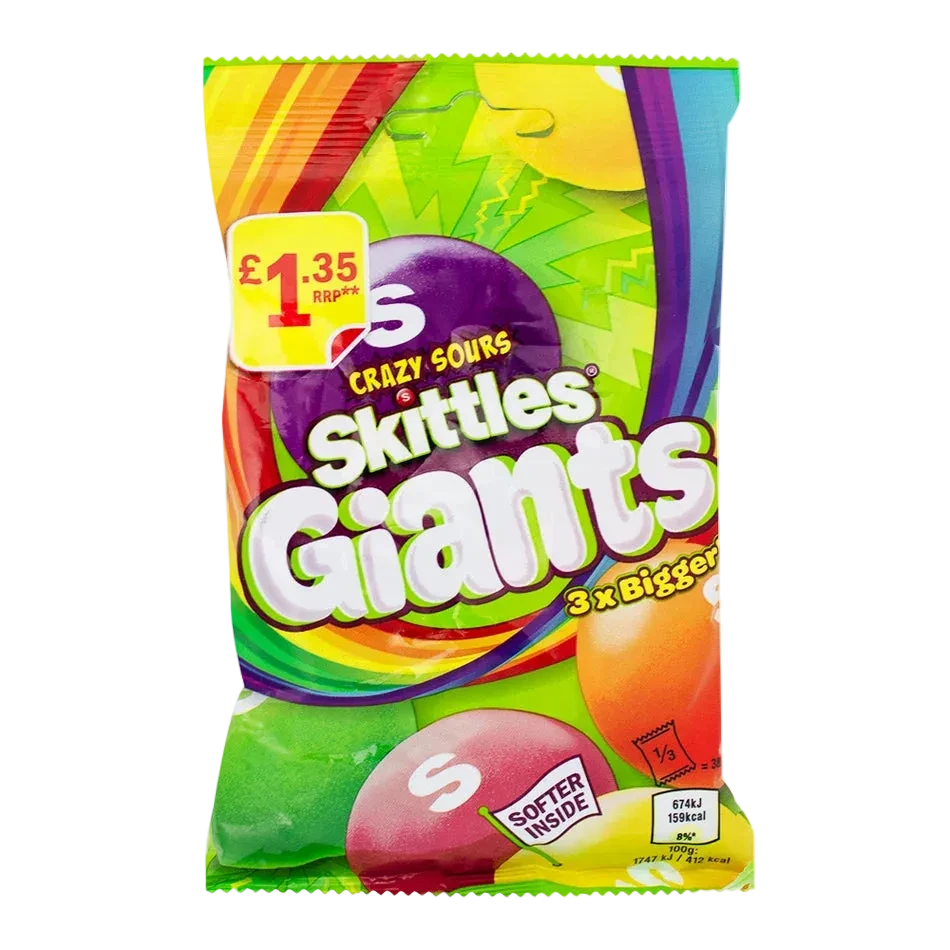 Skittles Giants Crazy Sours (UK)